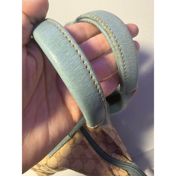 Rare Gucci blue and brown monogram. Pre-loved. Certified on Mercari. - Picture 3 of 13